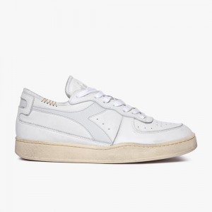 Diadora MI Basket Lave Sneakers Hvite | HJTNIFX-34