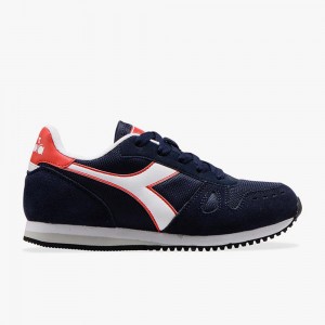 Diadora Simple Run Lave Sneakers Marineblå | VUYPZWQ-05