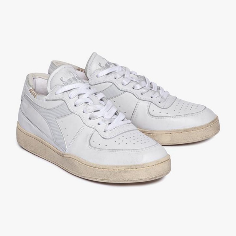 Diadora MI Basket Lave Sneakers Hvite | HJTNIFX-34