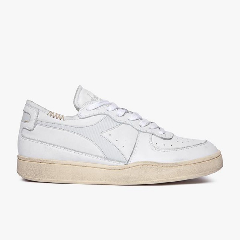 Diadora MI Basket Lave Sneakers Hvite | HJTNIFX-34