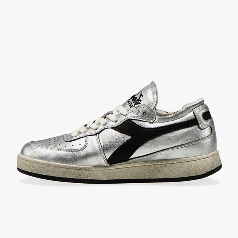 Diadora MI Basket Lave Sneakers Sølv | GYTLQZM-18