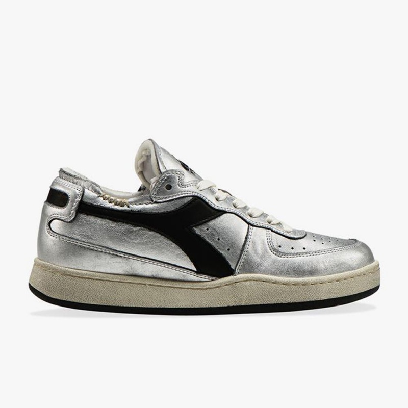 Diadora MI Basket Lave Sneakers Sølv | GYTLQZM-18