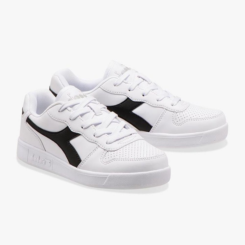 Diadora Playground Lave Sneakers Hvite | PXTUAHW-01