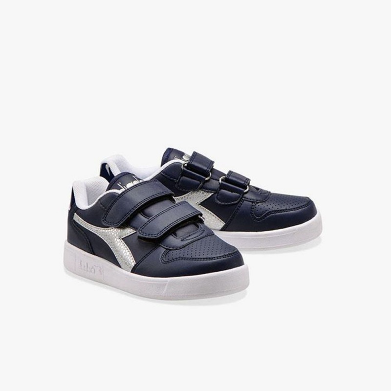 Diadora Playground Lave Sneakers Marineblå | BHZVWCD-47