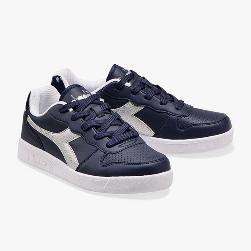 Diadora Playground Lave Sneakers Marineblå | BEQNTPY-12