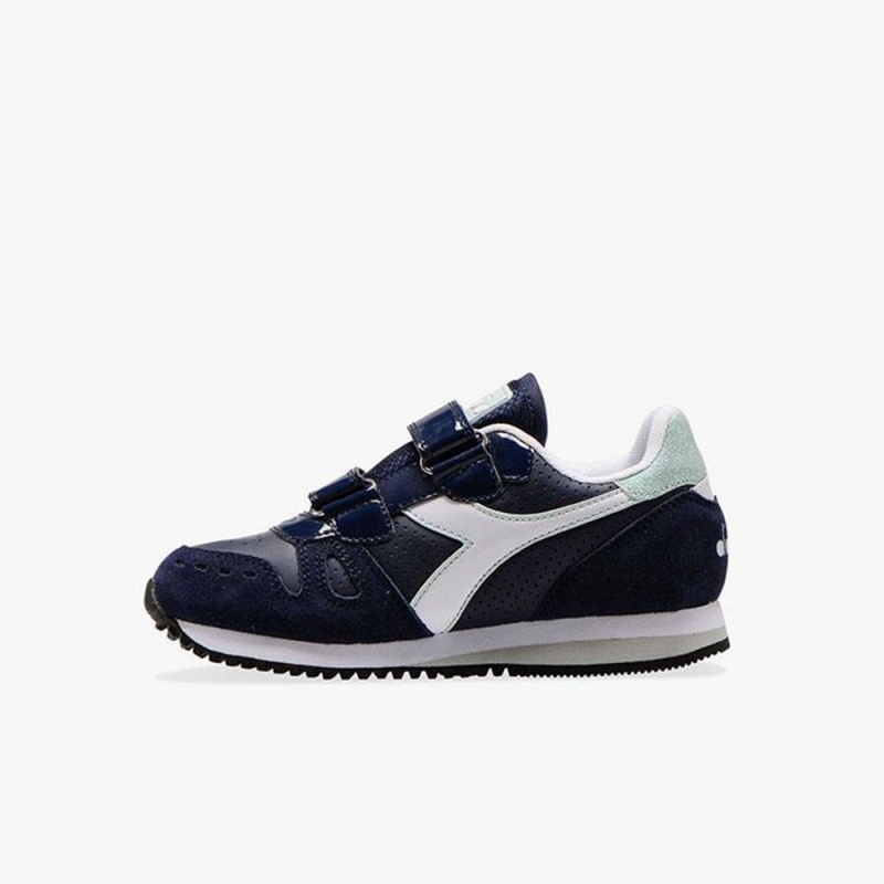 Diadora Simple Run Lave Sneakers Marineblå | QKXBZIP-63