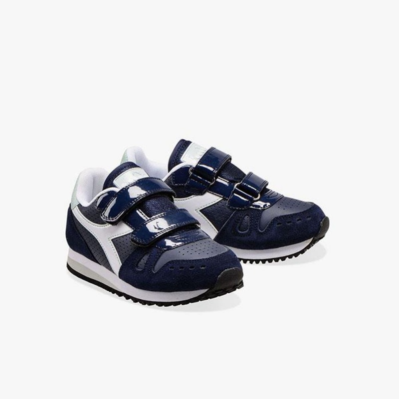 Diadora Simple Run Lave Sneakers Marineblå | QKXBZIP-63