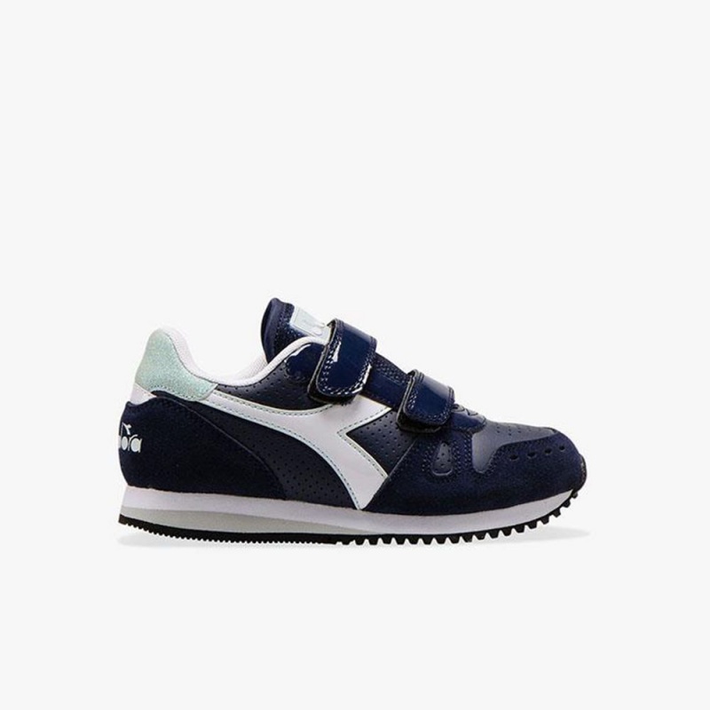 Diadora Simple Run Lave Sneakers Marineblå | QKXBZIP-63