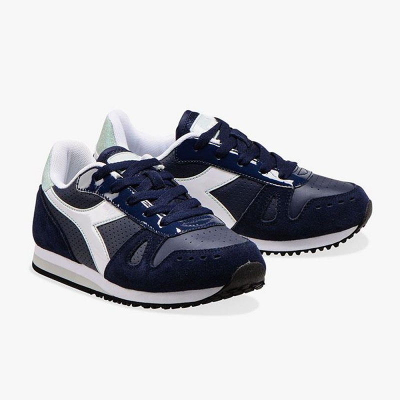 Diadora Simple Run Lave Sneakers Marineblå | SYCBDGH-03