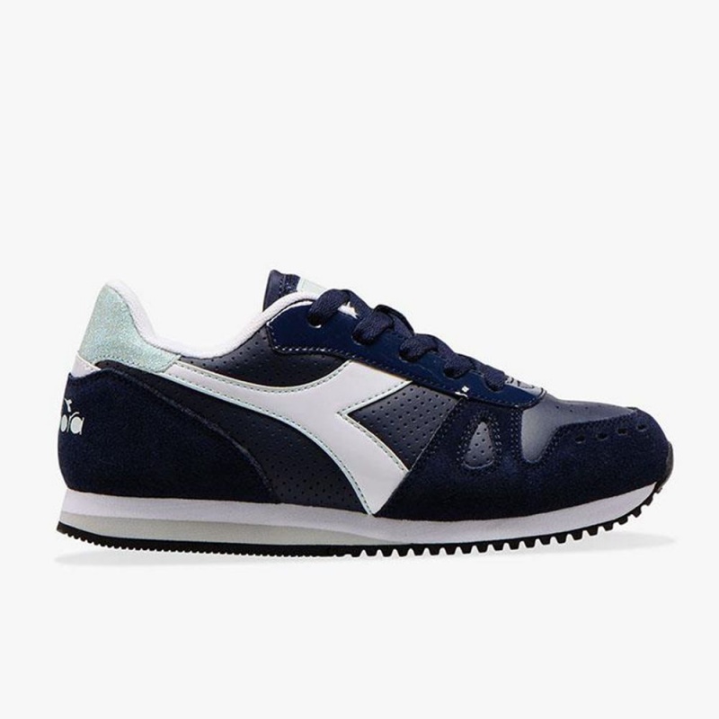 Diadora Simple Run Lave Sneakers Marineblå | SYCBDGH-03